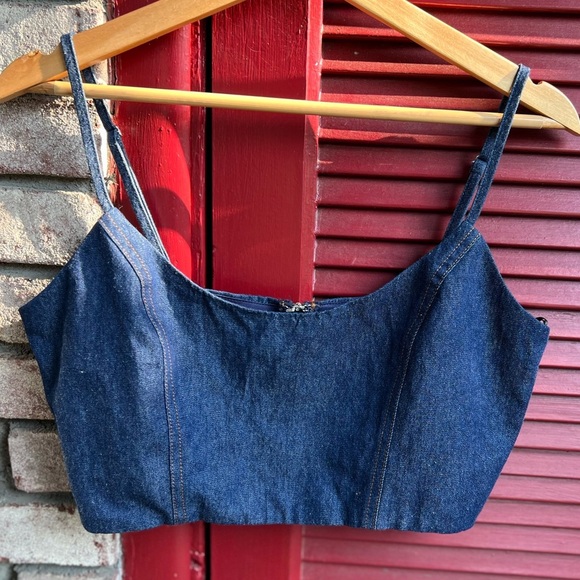 Windsor Medium Blue Camisole Crop Top - Picture 3 of 7